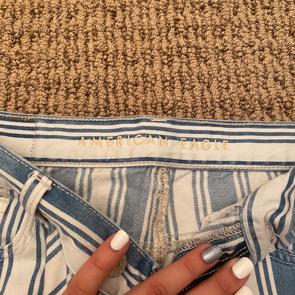 american eagle striped mom jeans